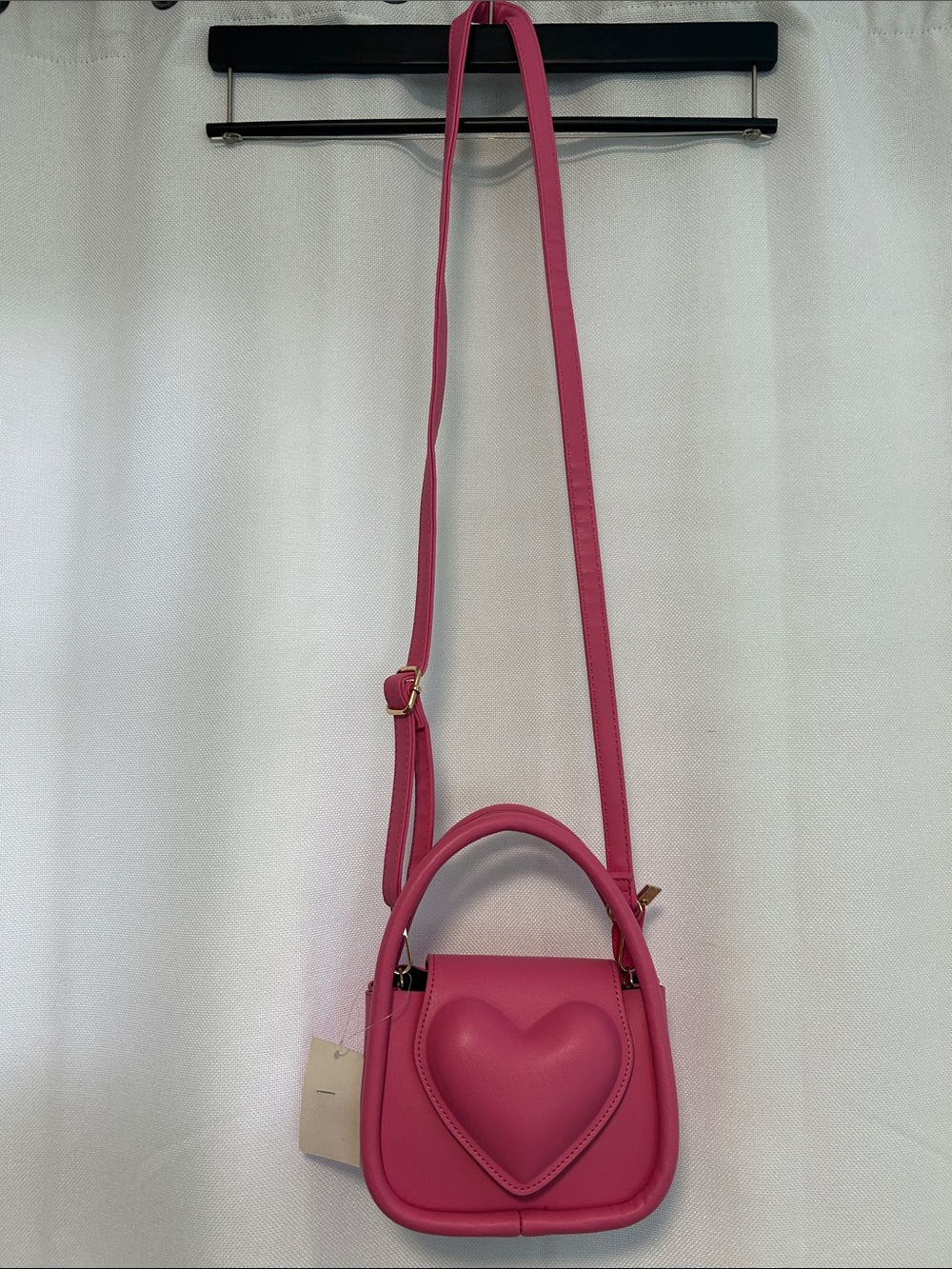 Pink Heart Accent Crossbody or Hand Bag
